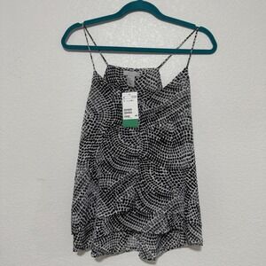 H&M Conscious Black White Geometric Print‎ Camisole Top Women Size 10